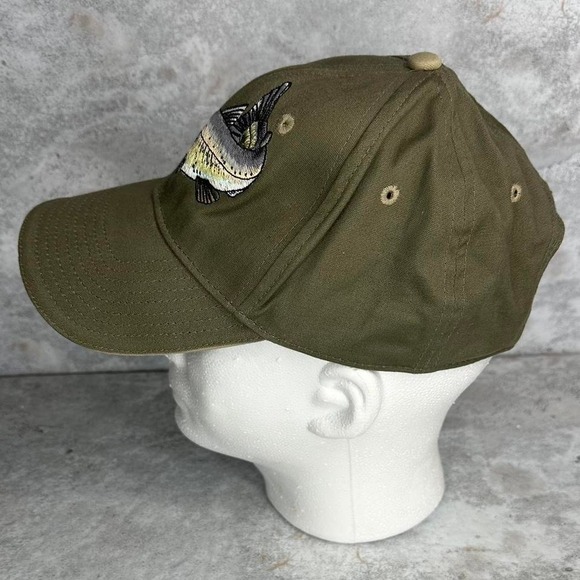 Green embroidered catfish cap, adjustable with velcro back #fishing #outdoor - Picture 2 of 5